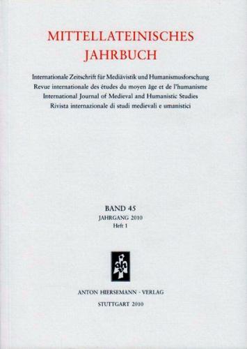 Mittellateinisches Jahrbuch. Internationale Zeitschrift für Mediävistik und Humanismusforschung 