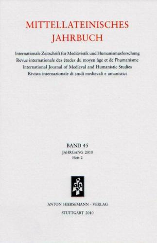 Mittellateinisches Jahrbuch. Internationale Zeitschrift für Mediävistik und Humanismusforschung 