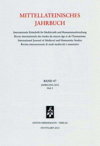 Mittellateinisches Jahrbuch. Internationale Zeitschrift für Mediävistik und Humanismusforschung 