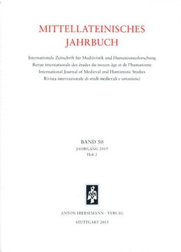 Mittellateinisches Jahrbuch. Internationale Zeitschrift für Mediävistik und Humanismusforschung 