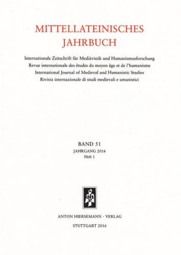 Mittellateinisches Jahrbuch. Internationale Zeitschrift für Mediävistik und Humanismusforschung 