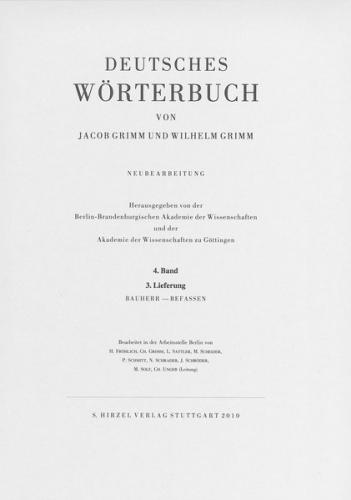 Grimm, Dt. Wörterbuch Neubearbeitung 