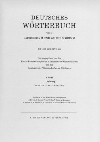 Grimm, Dt. Wörterbuch Neubearbeitung 
