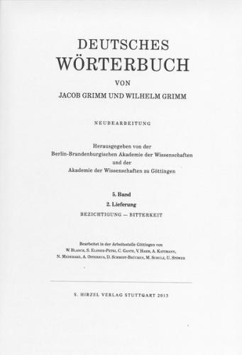 Grimm, Dt. Wörterbuch Neubearbeitung 