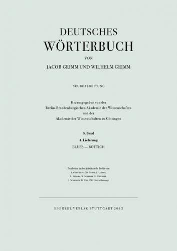 Grimm, Dt. Wörterbuch Neubearbeitung 