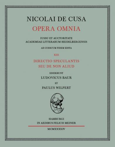Directio speculantis seu de non aliud 