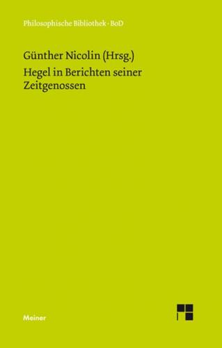 Hegel in Berichten seiner Zeitgenossen (Ebook - pdf) 