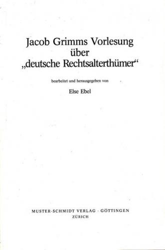 Jacob Grimms Vorlesung 