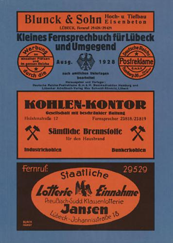 Kleines Fernsprechverzeichnis für Lübeck und Umgebung Ausgabe 1928 