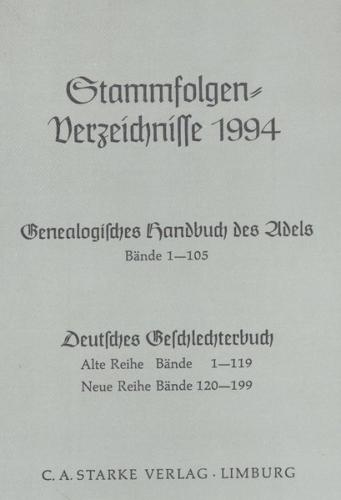 Stammfolgenverzeichnisse 1994 