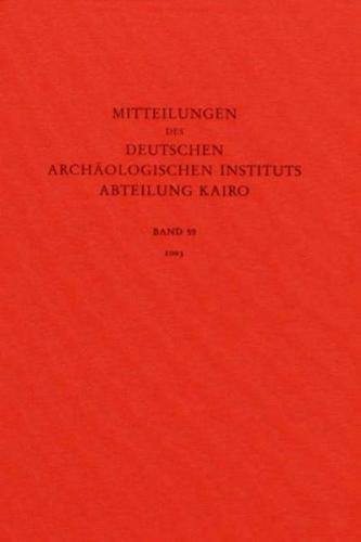 Mitteilungen des Deutschen Archäologischen Instituts. Abteilung Kairo 