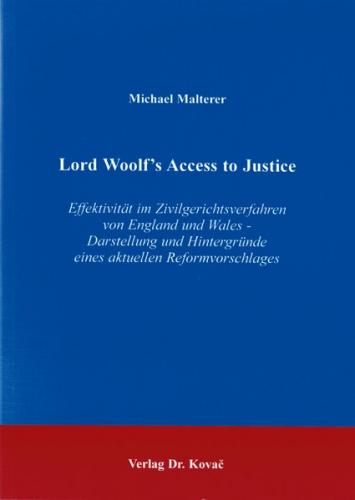 Lord Woolf's Access to Justice 