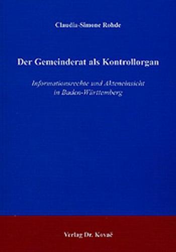 Der Gemeinderat als Kontrollorgan 