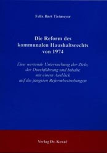 Die Reform des kommunalen Haushaltsrechts von 1974 