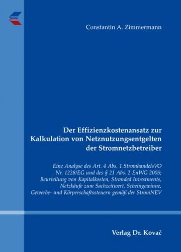 Der Effizienzkostenansatz zur Kalkulation von Netznutzungsentgelten der Stromnetzbetreiber 