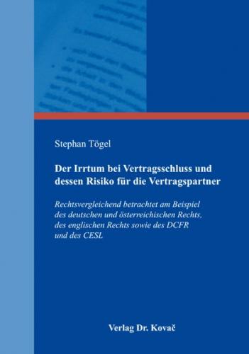 Der Irrtum bei Vertragsschluss und dessen Risiko für die Vertragspartner 