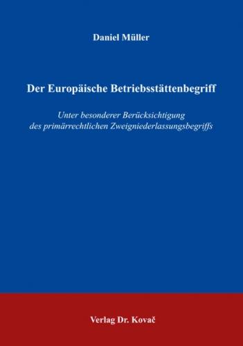 Der Europäische Betriebsstättenbegriff 