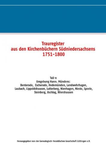 Trauregister aus den Kirchenbüchern Südniedersachsens 1751-1800 