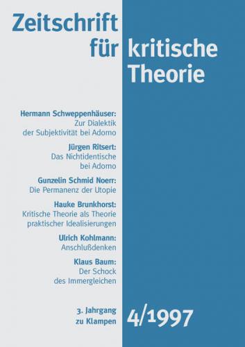 Zeitschrift für kritische Theorie / Zeitschrift für kritische Theorie, Heft 4 