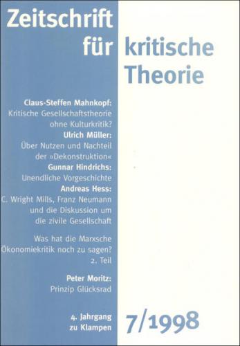 Zeitschrift für kritische Theorie / Zeitschrift für kritische Theorie, Heft 7 