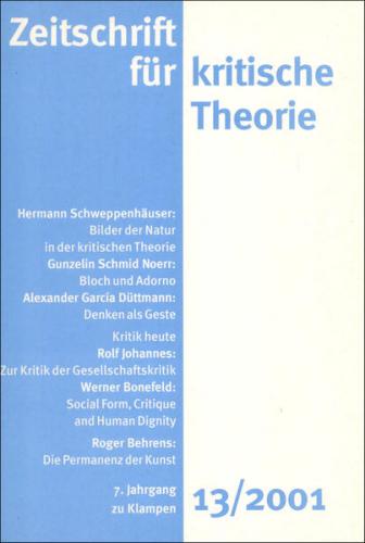 Zeitschrift für kritische Theorie / Zeitschrift für kritische Theorie, Heft 13 (Ebook - pdf) 