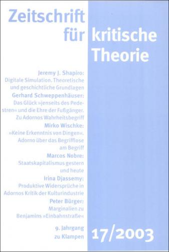 Zeitschrift für kritische Theorie / Zeitschrift für kritische Theorie, Heft 17 (Ebook - pdf) 