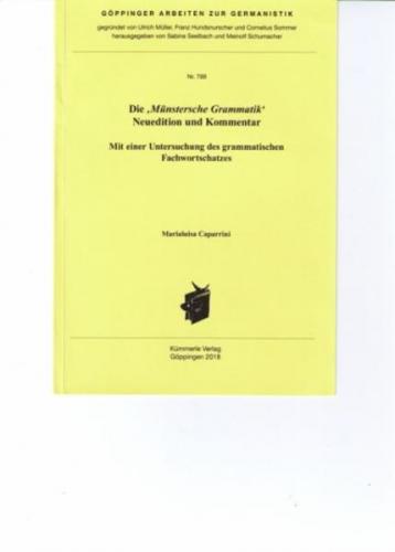 Die "Münstersche Grammatik". Neuedition und Kommentar. 