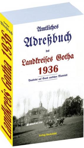 Adressbuch Einwohnerbuch Landkreis GOTHA 1936 in Thüringen 