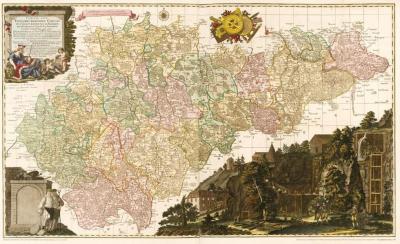 Historische Karte: Erzgebirgischer Kreis – Carte von Ertzgebürgischen Creysse in Churfurstenthum Sachssen mit allen derinnen befindlichen Aembtern und Herrschafften 1760 (Plano) 