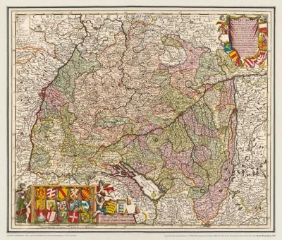 Historische Karte: Baden-Württemberg 1689 