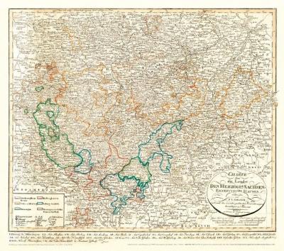 Historische Karte: Charte über die Länder des Herzoglich Sachsen-Ernestinischen Hauses, 1815 (Plano) 