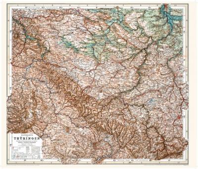 Historische Karte: Handkarte von Thüringen 1903 