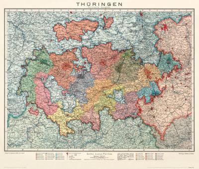 Historische Karte: LAND THÜRINGEN 1920 