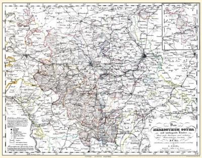 Historische Karte: Herzogtum Gotha 1858 (Plano) 