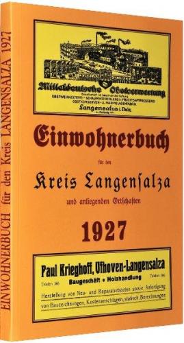 Einwohnerbuch Adressbuch Kreis LANGENSALZA und anliegenden Ortschaften 1927 in THÜRINGEN 