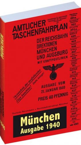 Amtlicher Taschenfahrplan von MÜNCHEN und AUGSBURG 1940 