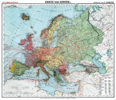 General-Karte von Europa - um 1910 [gerollt] 