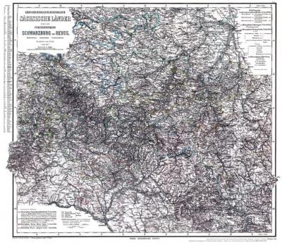 Historische Karte: Thüringen 1864 