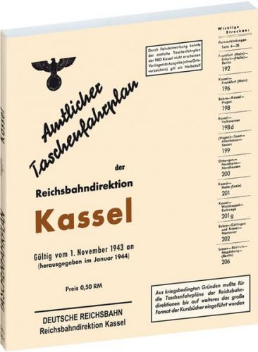 Amtlicher Taschenfahrplan der Reichsbahndirektion Kassel 1943 