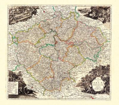 Historische Karte: Königreich BÖHMEN (Bohemia) 1760 (Plano) 