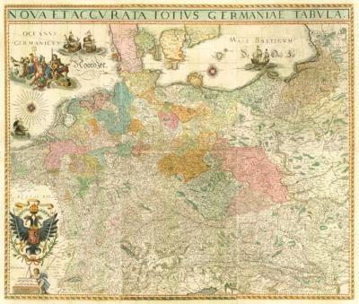 Historische Karte: DEUTSCHLAND um 1630 [gerollt auf 2 Bögen] 