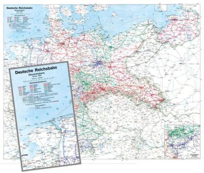Historische Übersichtskarte: Deutschland 1938 - Reichsbahndirektionen der Deutsche Reichsbahn [84 x 67 cm gefaltet auf A 4] 