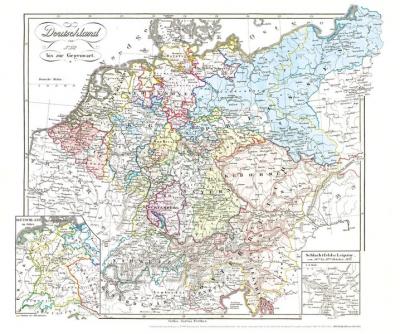 Historische Karte: DEUTSCHLAND von 1792-1854 (Plano) 