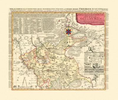 Historische Karte: Amt Großenhain 1730 (Plano) 