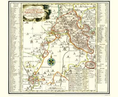 Historische Karte: Amt BORNA, 1758 [Plano] 