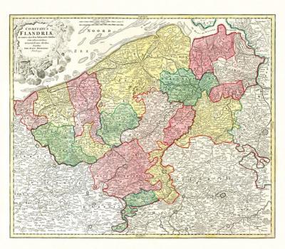 Historische Karte: Flandern / Vlaaderen / Belgien / Belgium 1720 