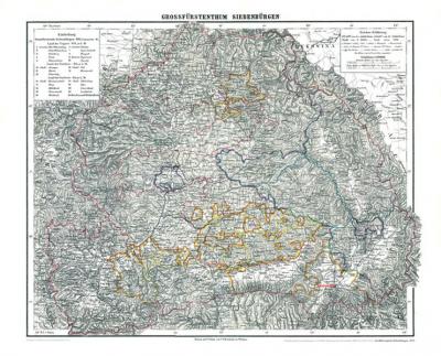 Historische Karte: Großherzogtum Siebenbürgen, 1853 (Plano) 