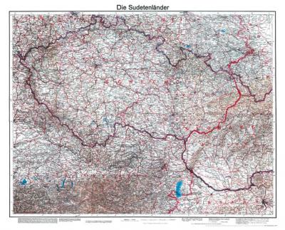Historische Karte: Die Sudetenländer, 1938 (Plano) 