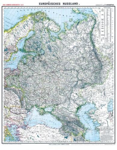 Historische Karte: EUROPÄISCHES RUSSLAND - um 1903 [gerollt] 