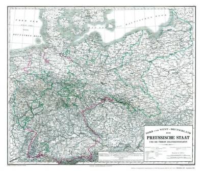 Hist. Karte: Preussen 1865 (plano) 